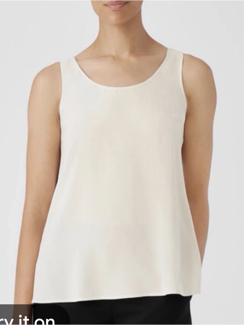 Eileen Fisher Cream Scoop Neck Knit Tank
